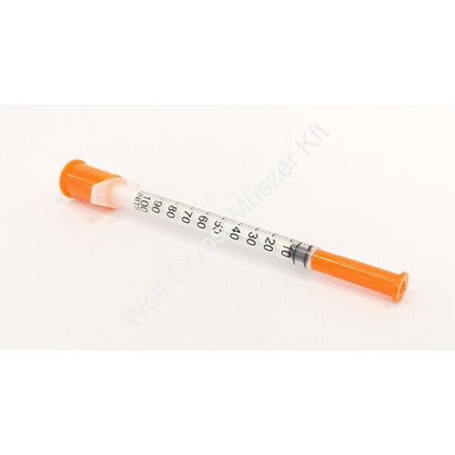Eh. fecskendő insulin 1 ml 29 G 1/2 tűvel 3 részes 100db/3200db WOLF