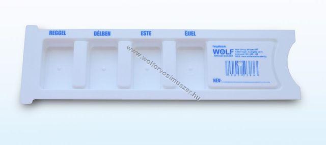 Gyógyszeradagoló napi 4 rekeszes tolótetős WOLF fehér 1/200db