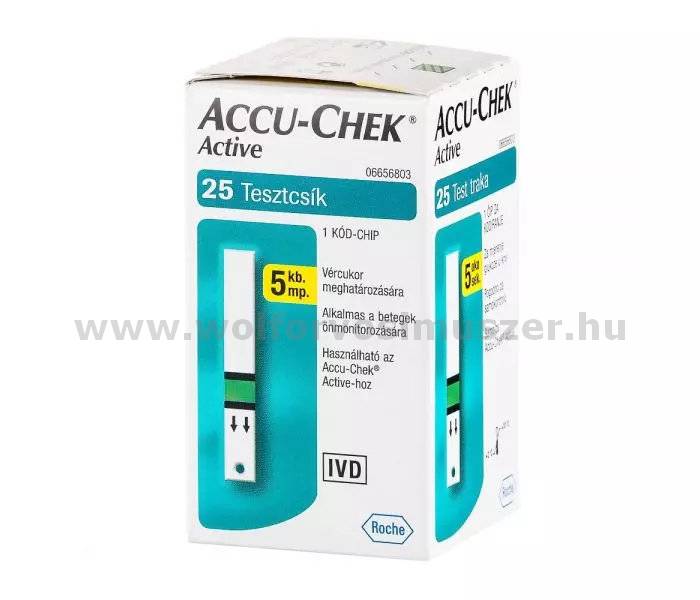 Vércukormérőhöz tesztcsík Accu-Chek Active   25 db 06656803