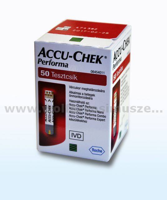 Vércukormérőhöz tesztcsík Accu-Chek Performa 50 db
