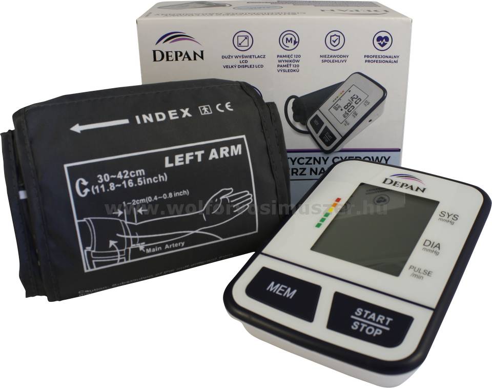 Vérnyomásmérő digitális, felkaros, automata, adapterrel, DEPAN model: 01003031