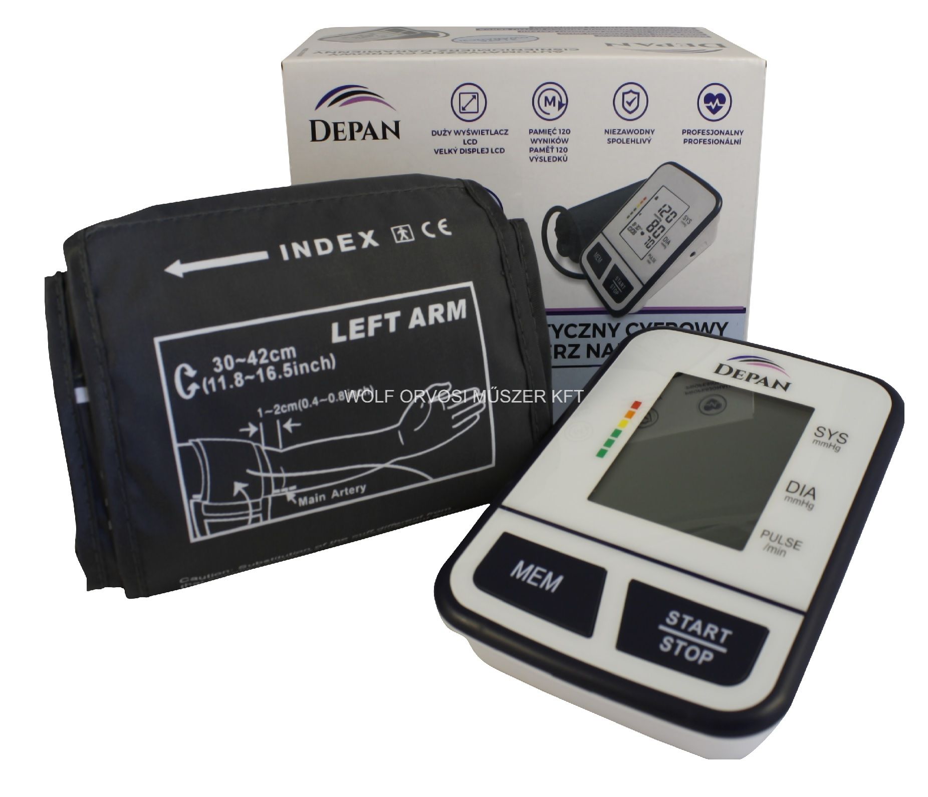 Vérnyomásmérő digitális, felkaros, automata, elemes, DEPAN model: